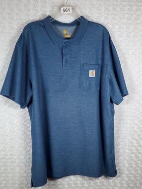 Carhartt Men’s Slate Blue Short-Sleeve Polo with Pocket Men's 2XL